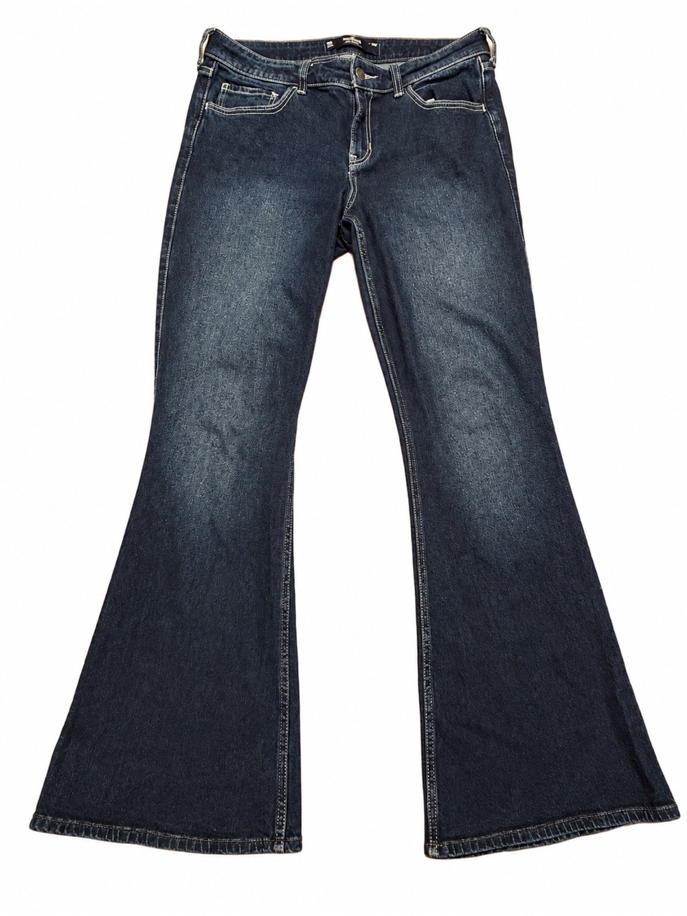 Hollister Vintage Stretch Low Rise Flare Jeans Dark Wash 10R W30R Y2K